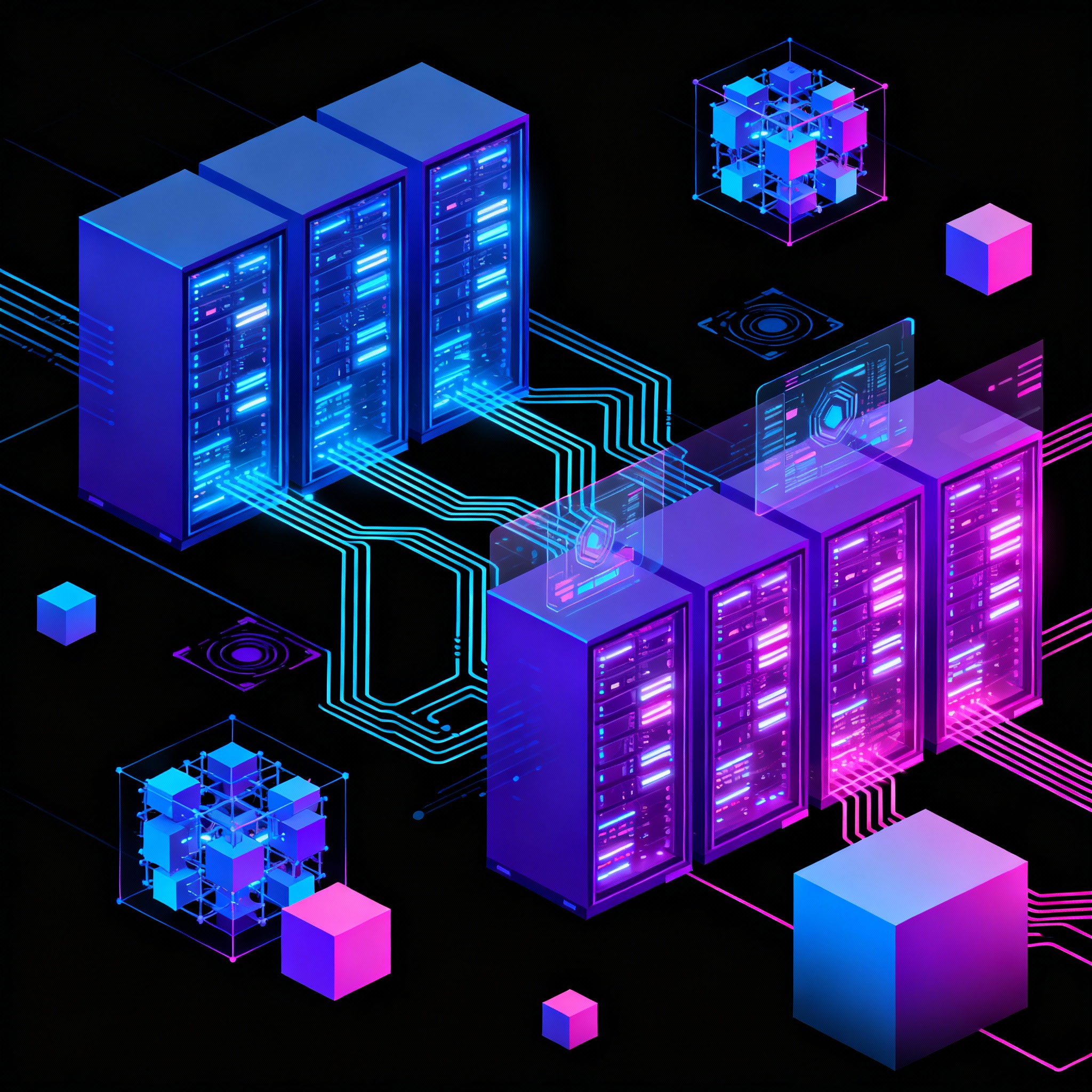 Serveurs cloud Data Forge en rack